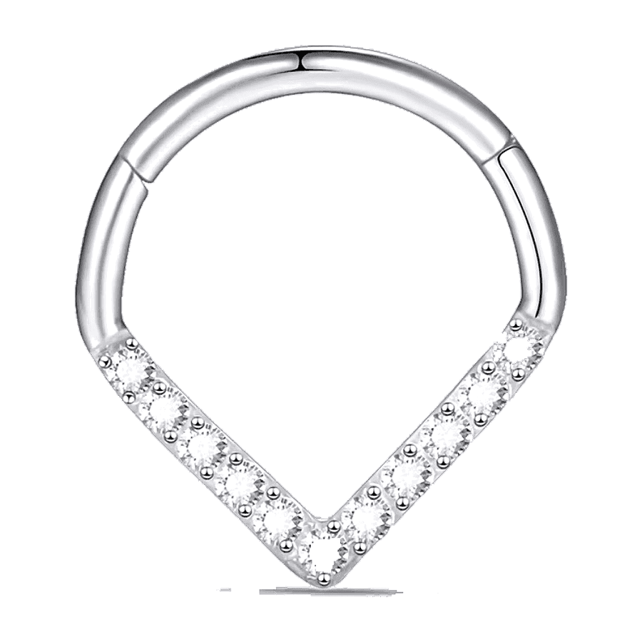 Argola Gota com Zircônias - Prata